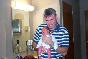 Dr. Rice comes to check on our new arrival